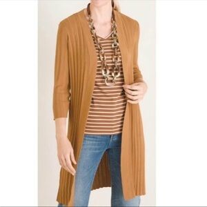 Women's Tan Open-Front Cardigan